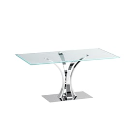 Chintaly Imports Rebeca Clear Chrome Rectangle Dining Table