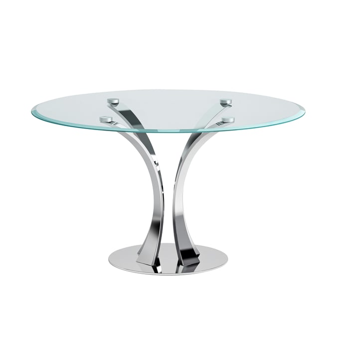 Chintaly Imports Rebeca Chrome Round Pedestal CHF-REBECA-DT-RND-M