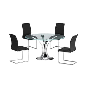 Chintaly Imports Rebeca Jane Black 5pc Round Dining Room Set