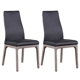 2 Chintaly Imports Rosario Black Grey Upholstered Dining Side Chairs