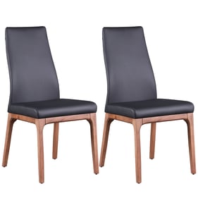 2 Chintaly Imports Rosario Black Upholstered Dining Side Chairs