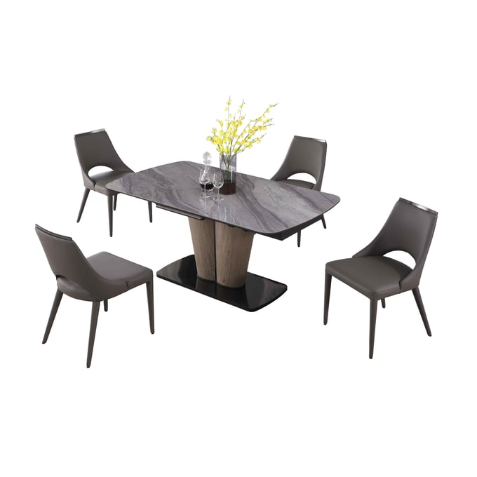 Chintaly Imports Samira Grey Oak 5pc Dining Room Set CHF-SAMIRA-5PC-GRY