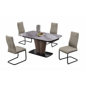 Chintaly Imports Samira Lillian Taupe Grey Oak 5pc Dining Room Set