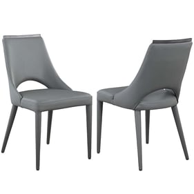 2 Chintaly Imports Samira Grey Upholstered Side Chairs