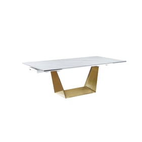 Chintaly Imports Scarlette Matte White Extendable Dining Table