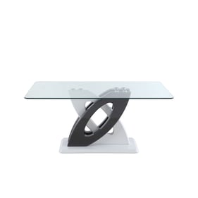 Chintaly Imports Stella White Gloss Grey Dining Table