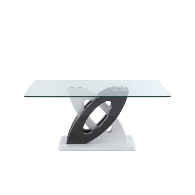 Chintaly Imports Stella White Gloss Grey Dining Table CHF-STELLA-DT