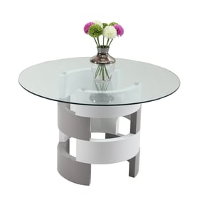 Chintaly Imports Sunny White Gloss Grey Dining Table