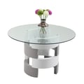 Contemporary Round Glass Top Dining Table