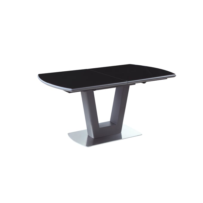 Chintaly Imports Suri Matte Grey Black Dining Table CHF-SURI-DT