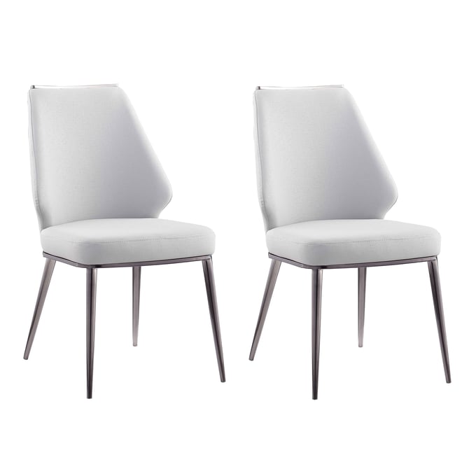 2 Chintaly Imports Tabatha Grey Dining Side Chairs CHF-TABATHA-SC-GRY