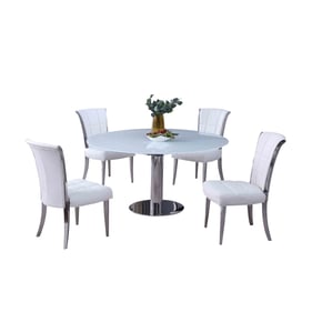 Chintaly Imports Tami Iris White 5pc Dining Room Set