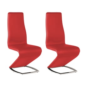 2 Chintaly Imports Tara Red Z Shaped Side Chairs