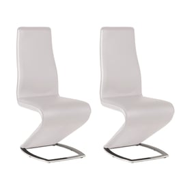 2 Chintaly Imports Tara White Z Shaped Side Chairs