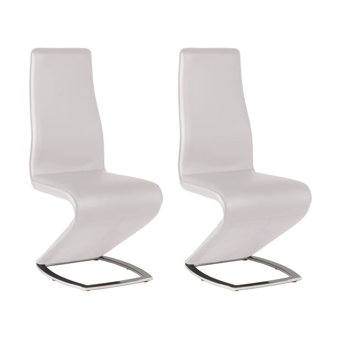 2 Chintaly Imports Tara White Z Shaped Side Chairs CHF-TARA-SC-WHT