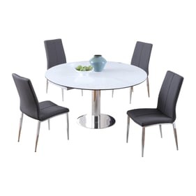 Chintaly Imports Taylor Abigail Black Jazz White 5pc Dining Room Set