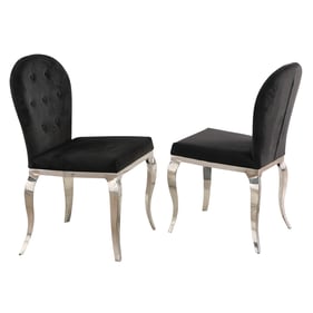 2 Chintaly Imports Teresa Black Oval Back Side Chairs