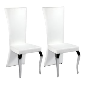 2 Chintaly Imports Teresa White High Back Side Chairs