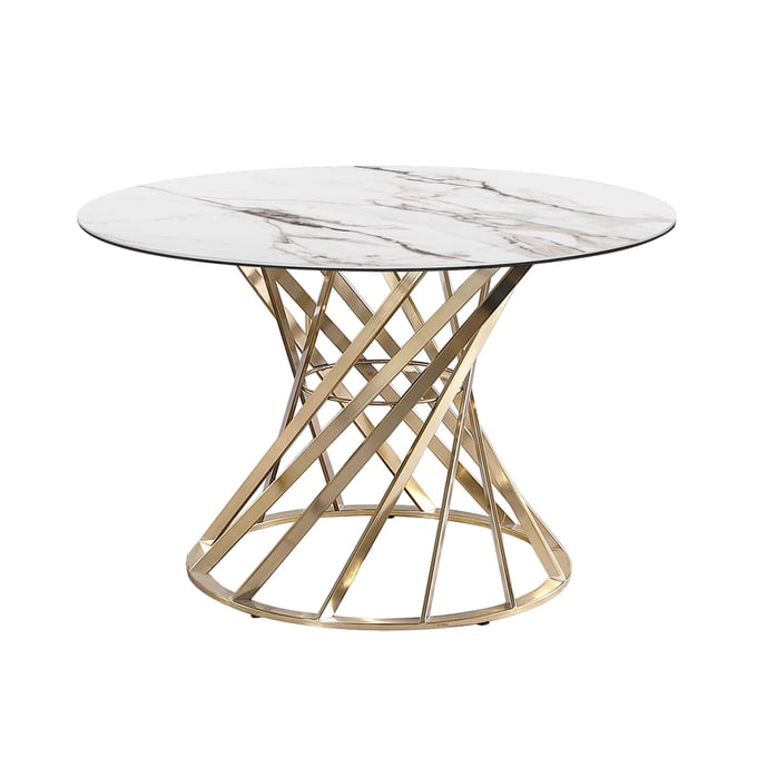 Chintaly Imports Tracy Matte White Round Dining Table CHF-TRACY-DT-BGL-CER-47