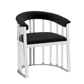 Chintaly Imports Trisha Black Acrylic Steel Arm Chair