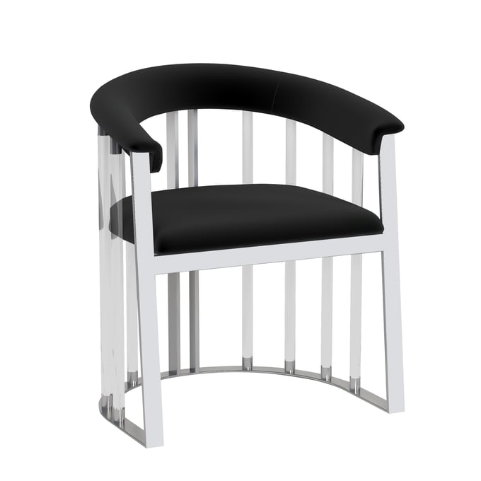 Chintaly Imports Trisha Black Acrylic Steel Arm Chair CHF-TRISHA-AC-CHM-BLK