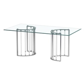 Chintaly Imports Trisha Clear Chrome 36 x 60 Dining Table