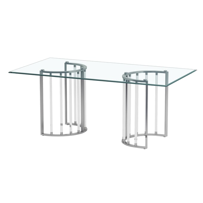 Chintaly Imports Trisha Clear Chrome 36 x 60 Dining Table CHF-TRISHA-DT-CHM-3660