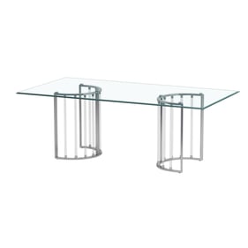 Chintaly Imports Trisha Clear Chrome 44 x 84 Dining Table