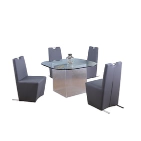 Chintaly Imports Valerie Evie Grey 5pc Dining Room Set