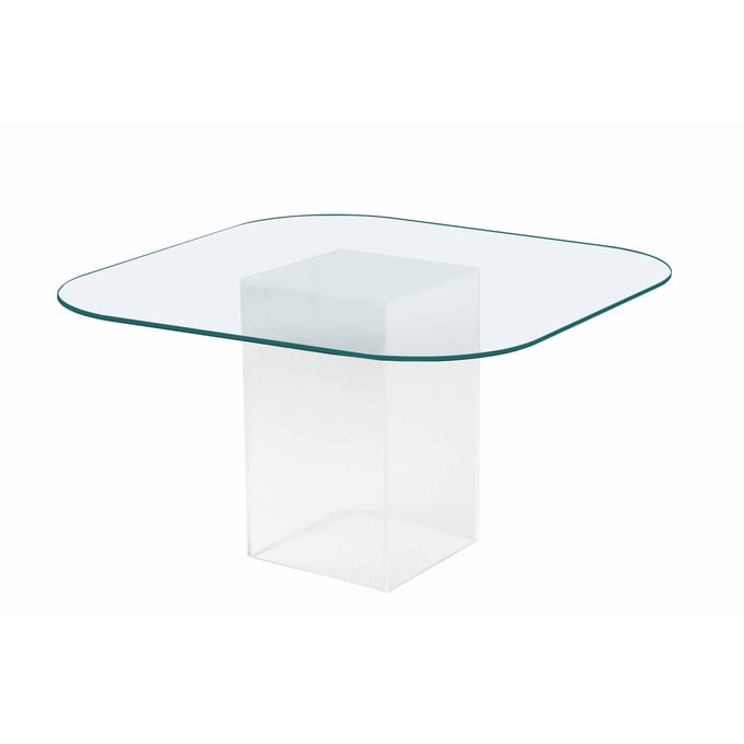 Chintaly Imports Valerie Surfboard Glass Top Dining Table CHF-VALERIE-DT-SB-48