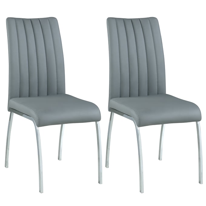 2 Chintaly Imports Vanessa Grey Back Side Chairs CHF-VANESSA-SC-GRY