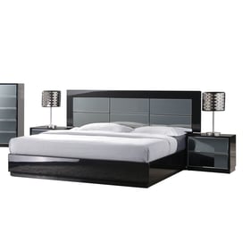 Chintaly Imports Venice Gloss Black 4pc Bedroom Set with King Bed