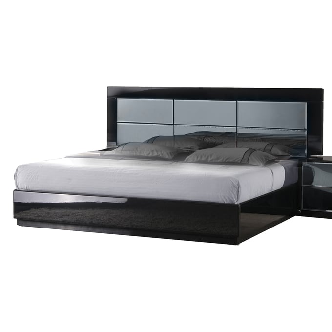 Chintaly Imports Venice Gloss Black King Bed Headboard CHF-VENICE-BED-KG-HB