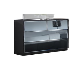 Chintaly Imports Venice Gloss Black 6 Drawers Dresser