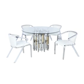 Chintaly Imports Verona Bruna White 5pc Dining Room Set