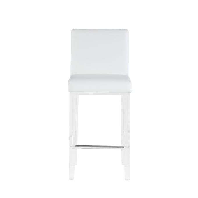 Chintaly Imports Yasmin Clear Polished White Counter Height Stool CHF-YASMIN-CS-WHT