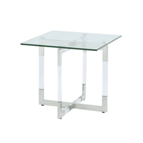 Chintaly Imports Yasmin Contemporary Glass Lamp Table