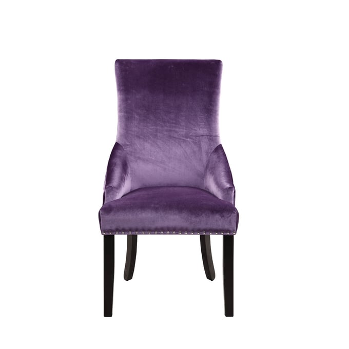 2 Chic Home Machla Lavender Velvet Nailhead Dining Side Chairs CHIC-FDC9090-CE