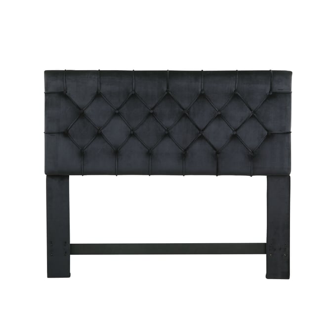 Chic Home Rivka Black Velvet Diamond Button Tufted Queen Headboard CHIC-FHB9028-CE