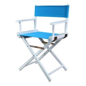 Casual Home White Turquoise Canvas 18 Inch Directors Chair