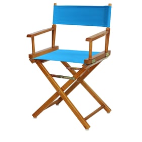 Casual Home Honey Oak Turquoise Canvas 18 Inch Directors Chair