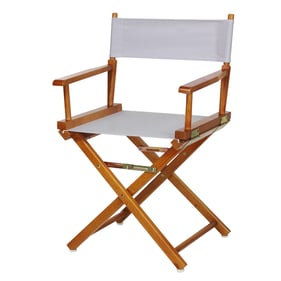 Casual Home Honey Oak White Canvas 18 Inch Directors Chair