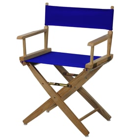 Casual Home Natural Royal Blue Extra Wide Premium 18 Inch Directors Chair