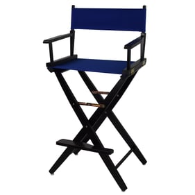 Casual Home Black Royal Blue Extra Wide Premium 30 Inch Directors Chair