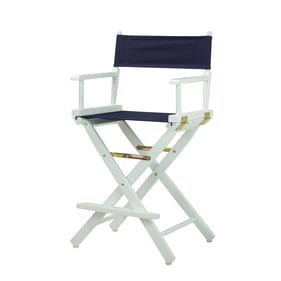 Casual Home White Navy Canvas 24 Inch Directors Chair