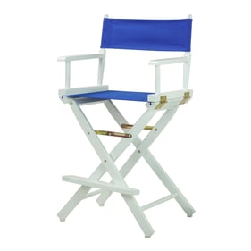 Casual Home White Royal Blue Canvas 24 Inch Directors Chair