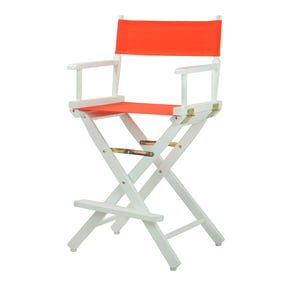 Casual Home White Orange Canvas 24 Inch Directors Chair