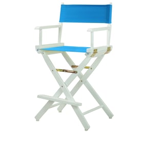 Casual Home White Turquoise Canvas 24 Inch Directors Chair