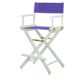 Casual Home White Purple Canvas 24 Inch Directors Chair