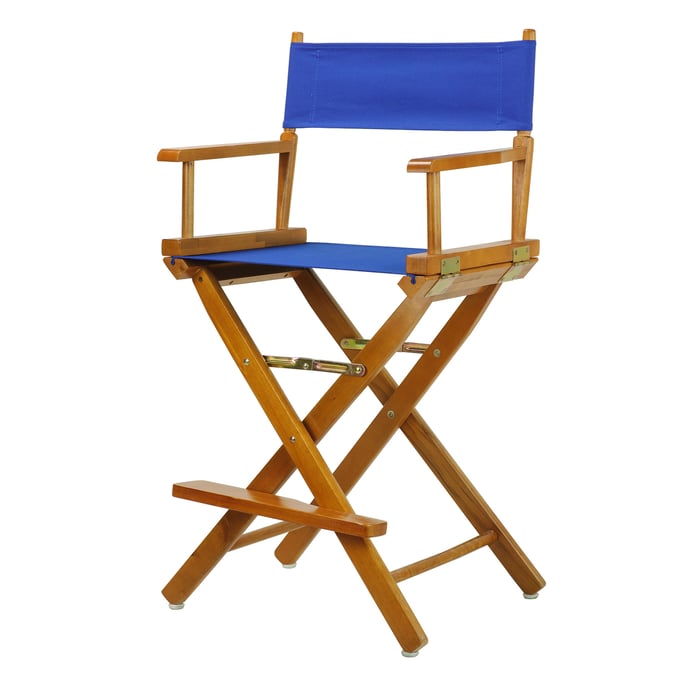 Casual Home Honey Oak Royal Blue Canvas 24 Inch Directors Chair CHOM-220-05-021-13